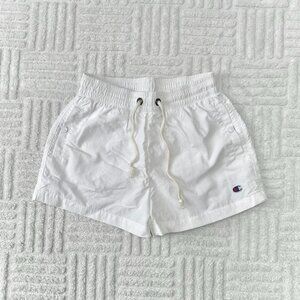 white vintage Champion shorts mesh lined swim summer outdoor shorts